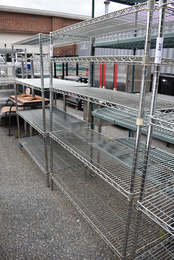 Chrome Finish 5 Tier Wire Shelving Unit. BUYER MUST DISMANTLE. PCI CANNOT DISMANTLE FOR SHIPPING. PLEASE CONSIDER FREIGHT CHARGES. 48x18x63 - Image 2 of 2