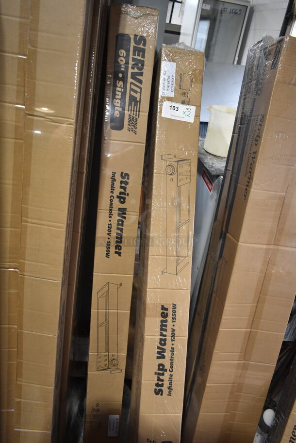 2 BRAND NEW IN BOX! ServIt 423SWI60CP Stainless Steel Commercial 60" High Wattage Strip Warmer with Adjustable Infinite Controls and Cord. 120 Volts, 1 Phase. 2 Times Your Bid! - Image 2 of 5