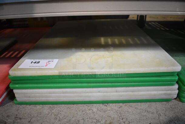 8 White and Green Cutting Boards. 18x24x0.5. 8 Times Your Bid!
