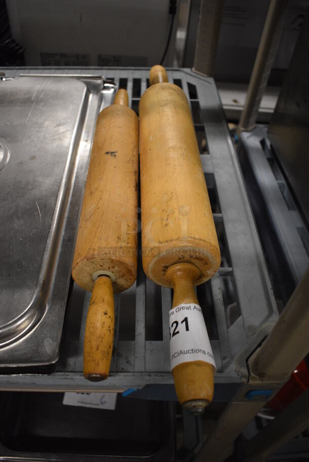 2 Wooden Rolling Pins. 18", 22". 2 Times Your Bid! - Image 1 of 2