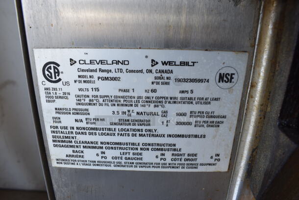 2019 Cleveland PGM3002 Stainless Steel Commercial Floor Style Natural Gas Powered 2 Deck Pressure Steam Cabinet. 36x36x64 - Image 5 of 7