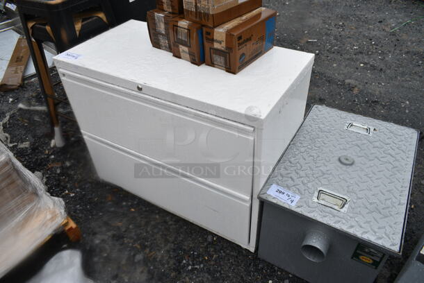 BRAND NEW SCRATCH AND DENT! White Metal 2 Drawer Filing Cabinet.  - Image 3 of 6