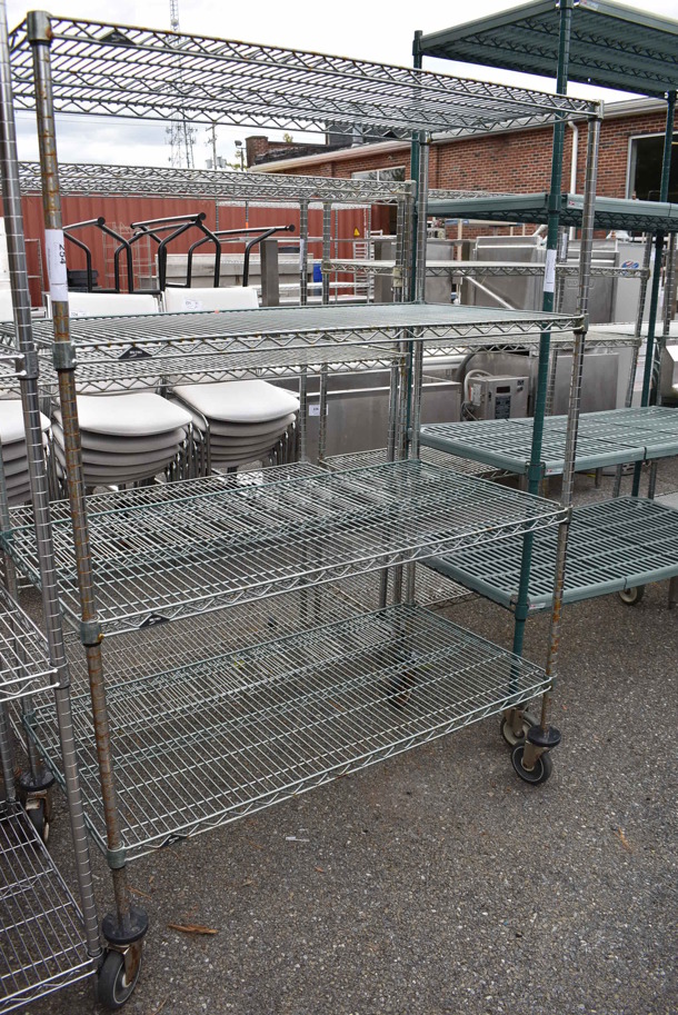 Metro Chrome Finish 4 Tier Wire Shelving Unit on Commercial Casters. BUYER MUST DISMANTLE. PCI CANNOT DISMANTLE FOR SHIPPING. PLEASE CONSIDER FREIGHT CHARGES. 48x24x68 - Image 2 of 4
