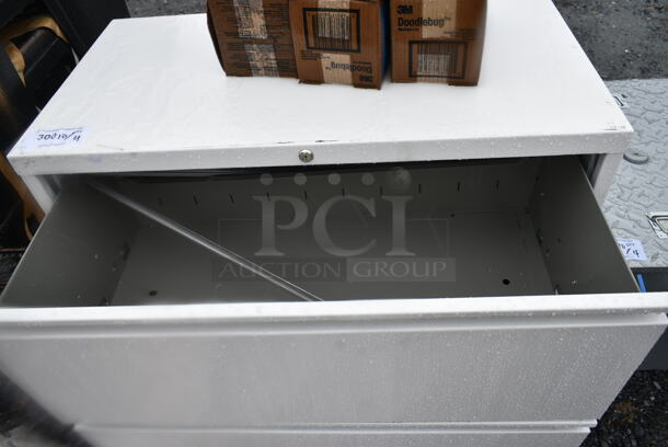 BRAND NEW SCRATCH AND DENT! White Metal 2 Drawer Filing Cabinet.  - Image 5 of 6