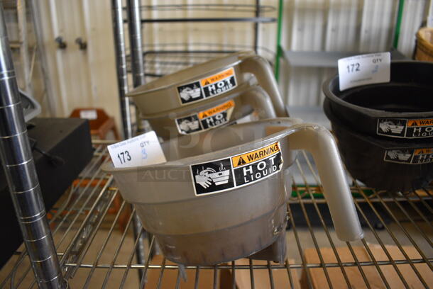 3 Gray Poly Iced Tea Machine Brew Baskets. 8.5x9.5x5.5. 3 Times Your Bid!