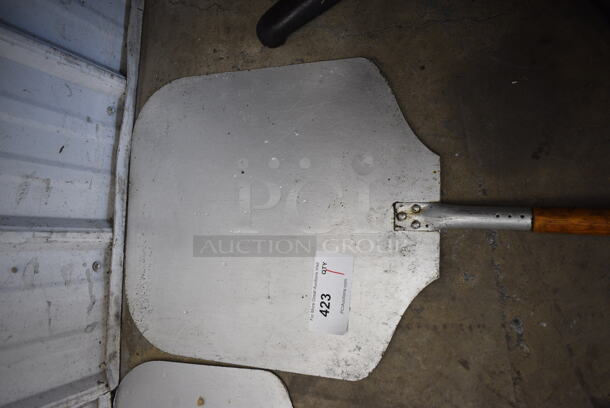 Metal Pizza Peel w/ Wooden Handle. 16x39x1 - Image 3 of 3