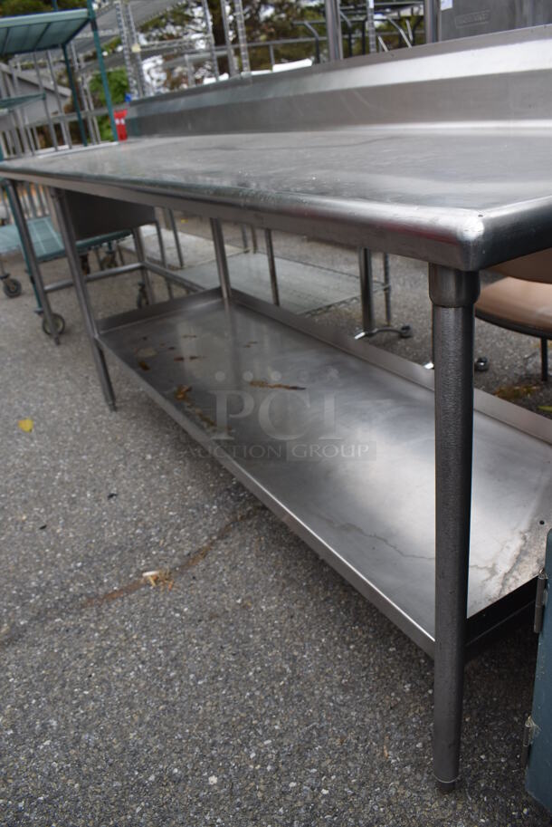 Stainless Steel Commercial Table w/ Sink Basin, Under Shelf and Back Splash. 120x30x36. Bay 16x16x14 - Image 7 of 7