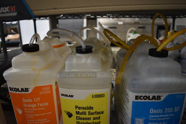 ALL ONE MONEY! Lot of 3 Jugs of Cleaner; Oasis 137 Orange Force, Peroxide Multi Surface Cleaner Disinfectant and Oasis 255 SF Industrial Strength Glass Cleaner. 11x5x12 - Image 4 of 4