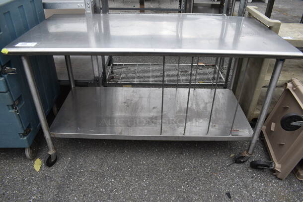 Eagle Stainless Steel Table w/ Under Shelf on Commercial Casters. 60x30x35