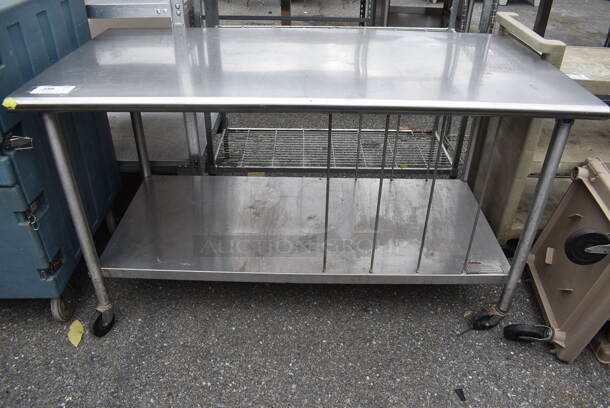 Eagle Stainless Steel Table w/ Under Shelf on Commercial Casters. 60x30x35 - Image 1 of 6