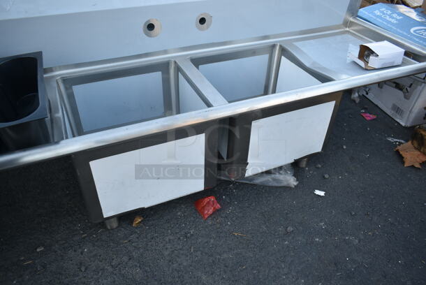 BRAND NEW SCRATCH AND DENT! Regency 600S21717218 Stainless Steel 2 Bay Sink w/ Dual Drain Boards. No Legs. Bays 17x17. Drain Boards 16.5x19. - Image 6 of 6