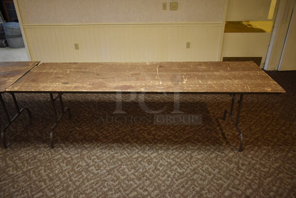 6 Wood Pattern Rectangular Folding Tables. 6 Times Your Bid! BUYER MUST REMOVE. (ballroom #2) - Image 3 of 7