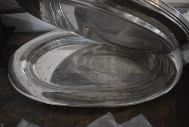 5 Various Oval Metal Trays. Includes 18x12x1. 5 Times Your Bid! - Image 3 of 3
