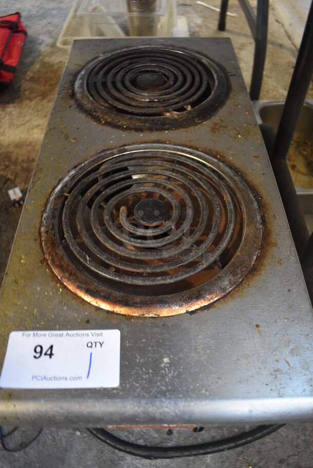 Star Max Stainless Steel Commercial Countertop Electric Powered 2 Burner Range. 208 Volts, 1 Phase. 12x26x12 - Image 2 of 6