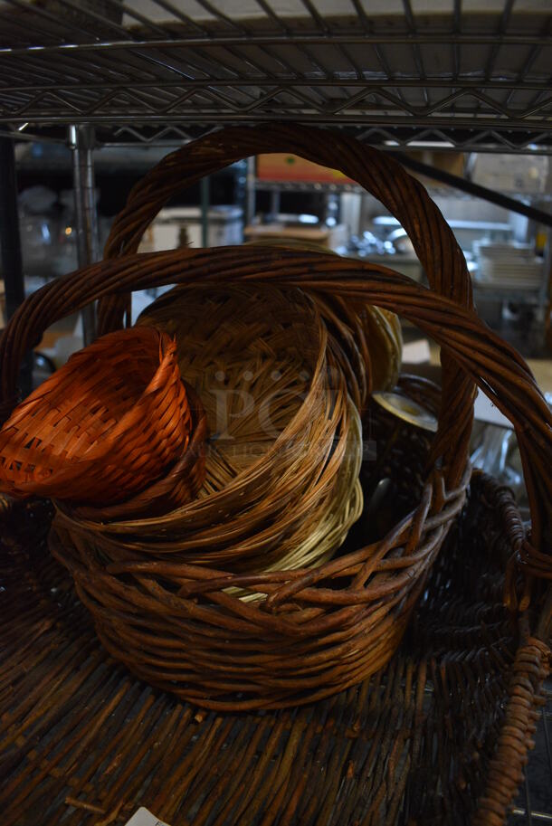 ALL ONE MONEY! Tier Lot of 8 Various Baskets. Includes 18x24x13 - Image 4 of 5