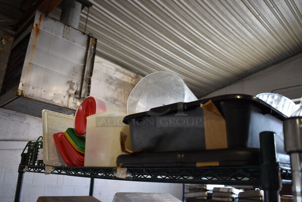 ALL ONE MONEY! Tier Lot of Various Items Including Poly Lids and Green Baskets - Image 5 of 5