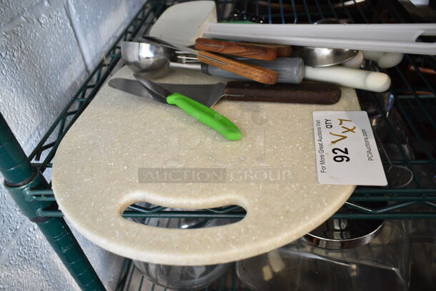 ALL ONE MONEY! Lot of Poly Spatula Scraper, Knives, Lifter and Cutting Board - Image 3 of 3