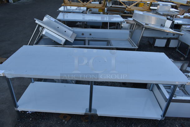 BRAND NEW SCRATCH AND DENT! Regency 600T3084G Stainless Steel Commercial Table w/ Under Shelf. - Image 2 of 4
