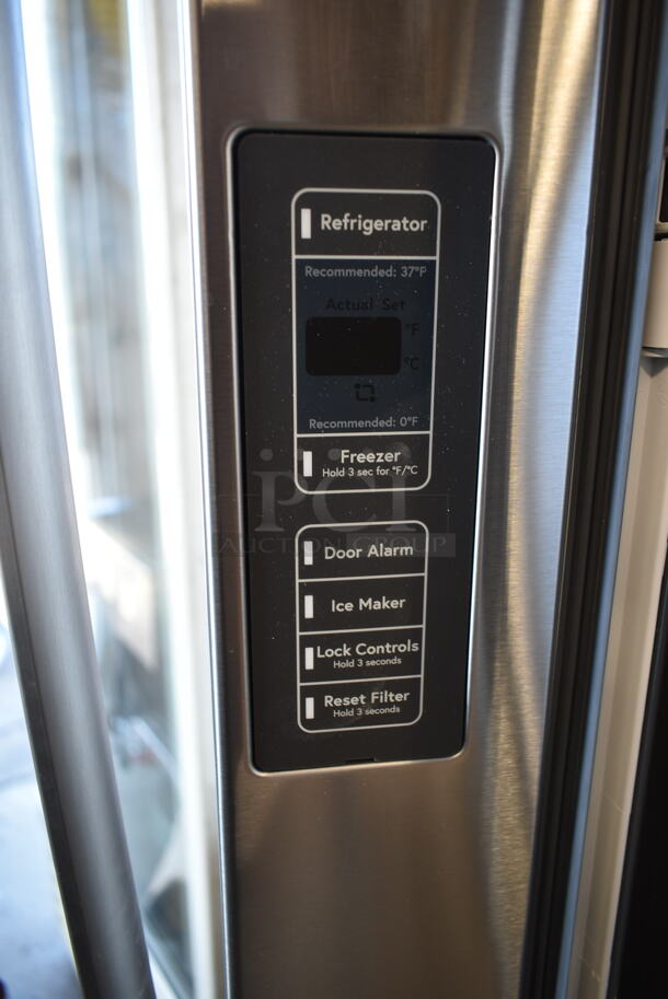 General Electric GE Stainless Steel French Style Cooler Freezer. Tested and Powers On But Does Not Get Cold - Image 7 of 9