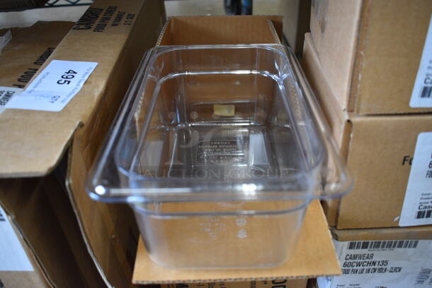 ALL ONE MONEY! Lot of 6 BRAND NEW IN BOX! Cambro Poly Clear 1/4 Size Drop In Bins. 1/4x4