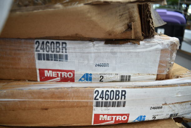 3 Boxes of 2 BRAND NEW SCRATCH AND DENT! Metro 2460BR Super Erecta Brite Wire Shelf - 24" x 60". 3 Times Your Bid! May Be Missing Pieces.  - Image 3 of 4