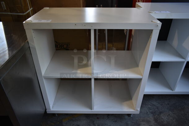 White 4 Cubby / Compartment Shelving Unit. - Image 1 of 5