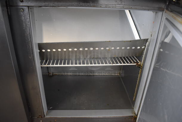Beverage Air SPE72-30M Stainless Steel Commercial Sandwich Salad Prep Table Bain Marie Mega Top on Commercial Casters w/ 2 Tier Over Shelf. 115 Volts, 1 Phase. 72x38x56. Tested and Working! - Image 6 of 10