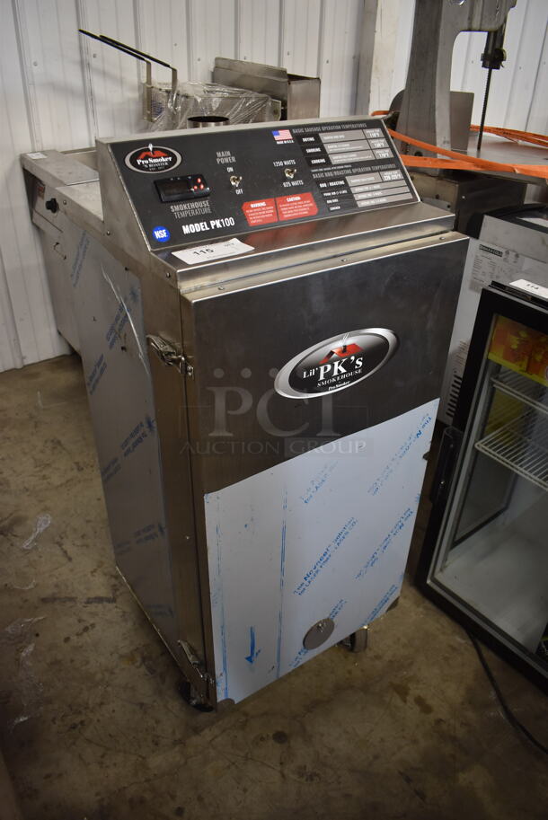LIKE NEW! 2022 Pro Smoker N Roaster PK100 SS Commercial Stainless Steel Electric Smoker With Steel Racks On Commercial Casters. 120v, 1 Phase.  - Image 2 of 6