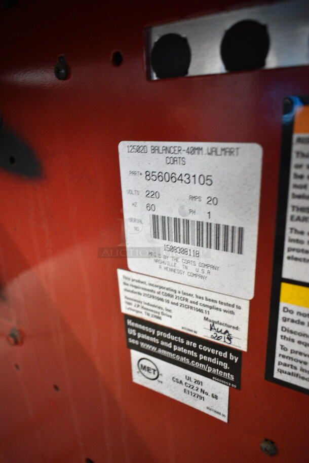 Coats 1250 Metal Commercial Floor Style 2D Wheel Balancer with Laser Guided Operation. 220-250 Volts, 1 Phase. - Image 6 of 6