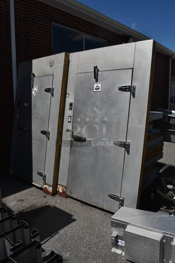 2 Harford Walk In Boxes That Make One 20'x8' Combo Walk In Box; Walk In Cooler w/ Copeland Compressor and Russel Model AA28-97 B 115 Volt, 1 Phase Condenser. Walk In Freezer Box w/ Copeland Model CF06K6E-TF5-253 208/240 Volt, 1 Phase Compressor and Russel Model AE26-92 B 208/230 Volt, 1 Phase Condenser. Does Not Have Floor. Picture of the Unit Before Removal Is Included In the Listing. 2 Times Your Bid! - Image 12 of 12