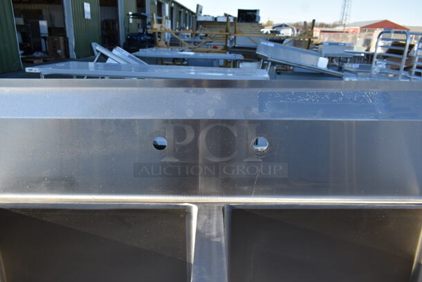 BRAND NEW SCRATCH AND DENT! Regency 600S21824224 Stainless Steel Commercial 2 Bay Sink w/ Dual Drain Boards. Bays 18x24. Drain Boards 22.5x26 - Image 5 of 6