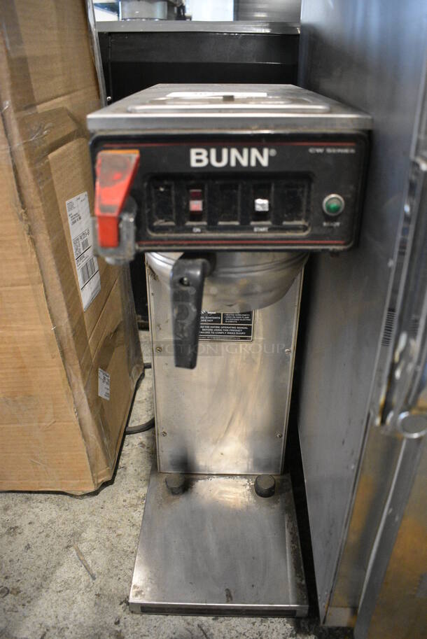 Bunn CW Series Stainless Steel Commercial Countertop Coffee Machine w/ Hot Water Dispenser and Metal Brew Basket. 8x20x24