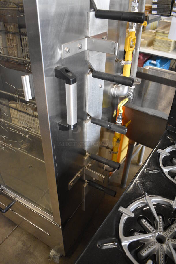 Southwood Model RG7-NAT Stainless Steel Commercial Floor Style Natural Gas Powered 7 Spit Rotisserie Oven on Commercial Casters. 48x22x76 - Image 4 of 8