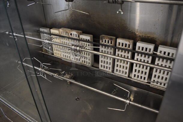 Southwood Model RG7-NAT Stainless Steel Commercial Floor Style Natural Gas Powered 7 Spit Rotisserie Oven on Commercial Casters. 48x22x76 - Image 7 of 8