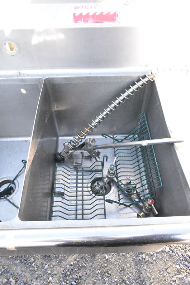 Stainless Steel Commercial 3 Bay Sink w/ Dual Drain Boards. Bays 16x21x14. Drain Board 16x22 - Image 4 of 7