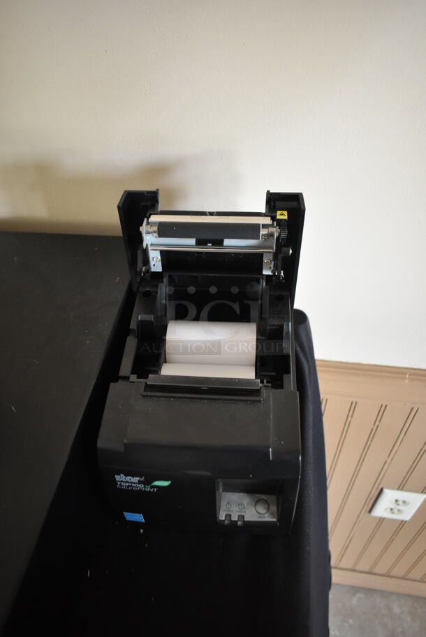 ALL ONE MONEY! Lot of 4 Tier Wire Shelving Unit w/ Square POS Monitor Stand, Receipt Printer and Metal Cash Drawer. (front hallway) - Image 5 of 8
