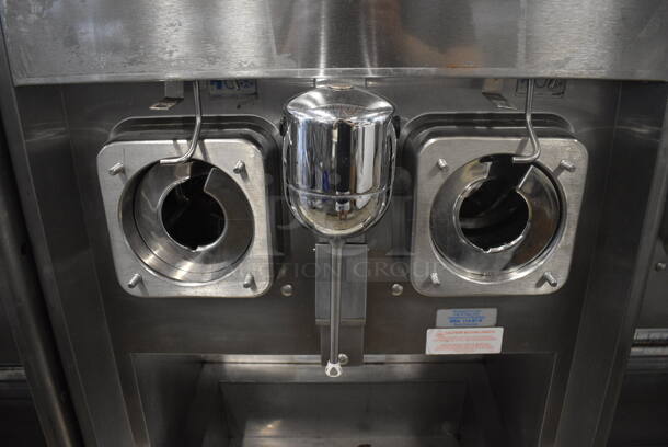 Taylor Model 342D-27 Stainless Steel Commercial Floor Style Air Cooled 2 Flavor Frozen Beverage Machine w/ Drink Mixer Attachment on Commercial Casters. Missing Pieces. 208-230 Volts, 1 Phase. 26x34x60 - Image 3 of 7