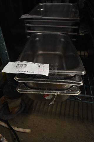3 Stainless Steel Drop In Bins. 3 Times Your Bid!