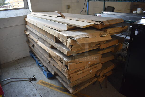 ALL ONE MONEY! PALLET LOT of 18 Various Boxes of Ikea Birkeland Bed Frames!