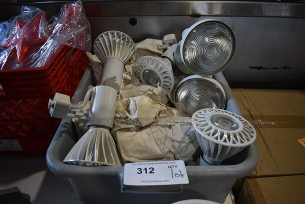 ALL ONE MONEY! Lot of Various Lights in Gray Poly Bin! - Image 1 of 3