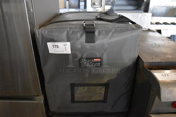 BRAND NEW! Rubbermaid Pro Serve Gray Insulated Front Load Food Carrying Catering Bag. 18.5x26x21 - Image 1 of 6