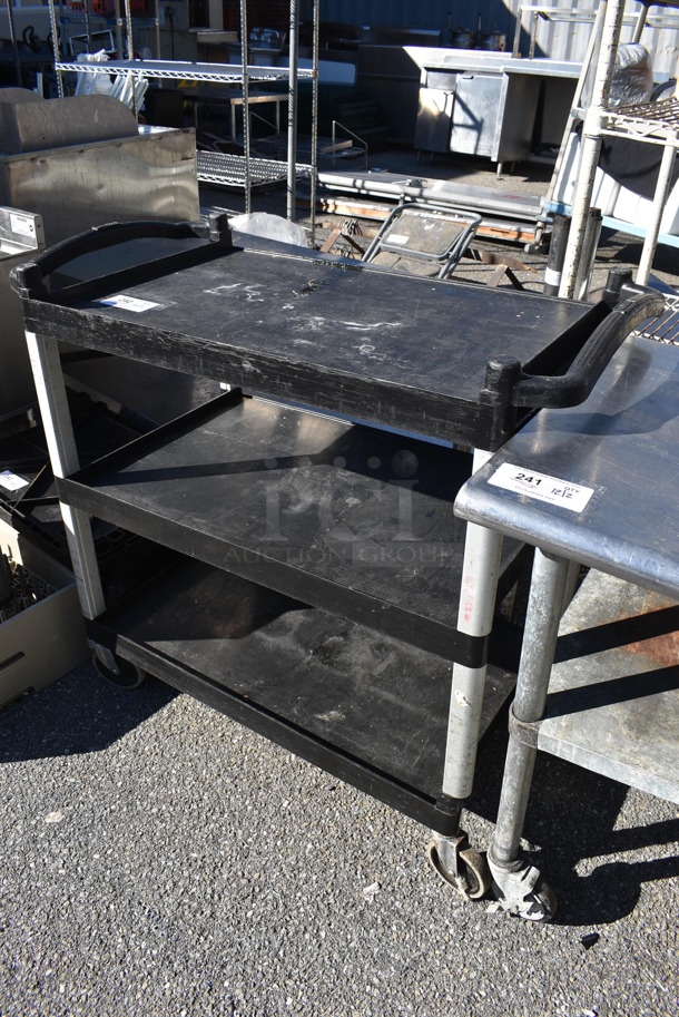 Black Poly 3 Tier Cart on Commercial Casters. 40x21x39 - Image 3 of 4