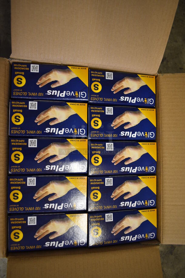 20 BRAND NEW BOXES of Give Plus Industrial Vinyl Powder Free Non Sterile Small Gloves. 20 Times Your Bid! - Image 4 of 4