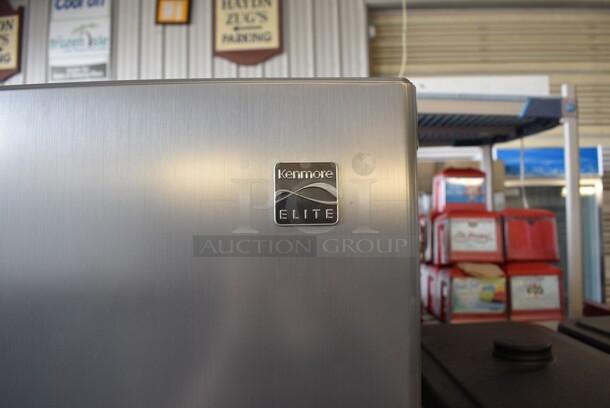 Kenmore Elite Model 795.71036.010 Chrome Finish French Style Door Cooler w/ Lower Freezer Combo Unit. 115 Volts, 1 Phase. 33x33x70. Tested and Powers On But Does Not Get Cold - Image 2 of 8