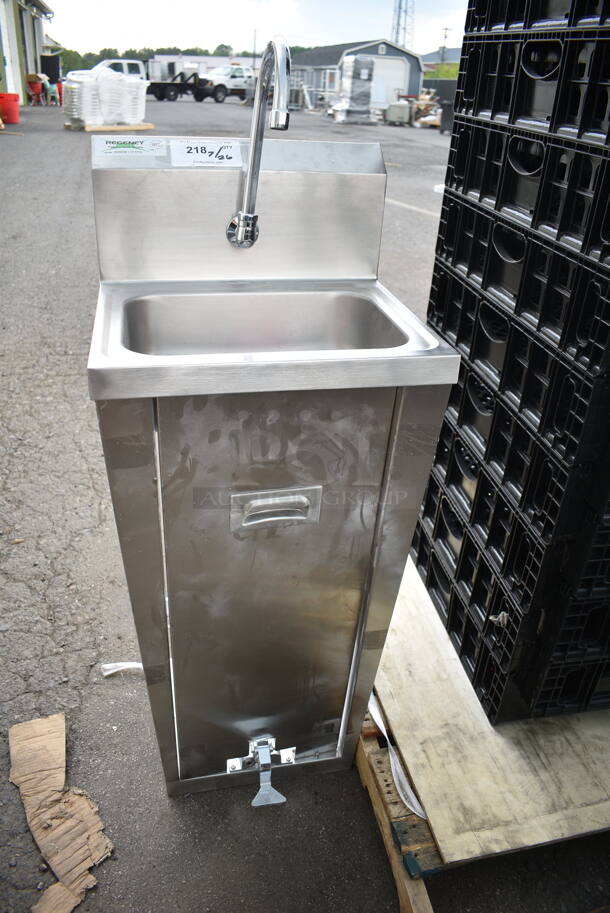 BRAND NEW SCRATCH AND DENT! Regency 600HS17FTPD Hands Free Hand Sink with Pedestal Base - Image 2 of 8