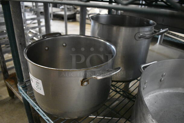 2 Various Metal Stock Pots. 15x12x7.5, 16x11.5x10. 2 Times Your Bid! - Image 2 of 3