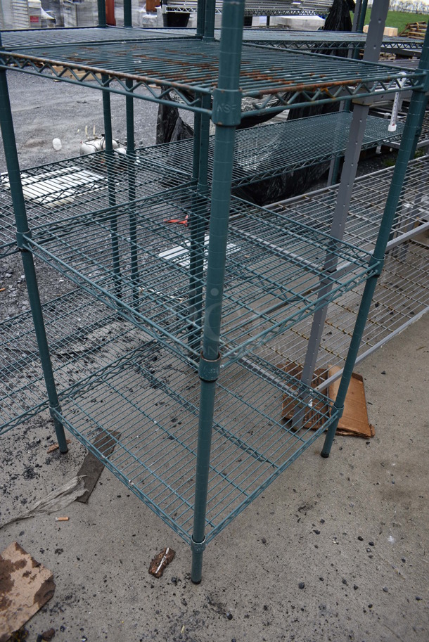 Metro Green Finish 5 Tier Shelving Unit. BUYER MUST DISMANTLE. PCI CANNOT DISMANTLE FOR SHIPPING. PLEASE CONSIDER FREIGHT CHARGES. 24x24x75 - Image 3 of 3