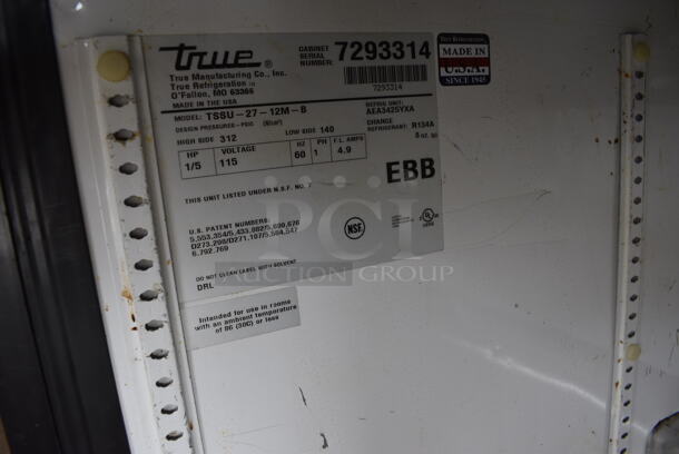 2011 True Model TSSU-27-12M-B Stainless Steel Commercial Single Door Undercounter Cooler on Commercial Casters. 115 Volts, 1 Phase. 27.5x30x36. Tested and Working! - Image 5 of 5