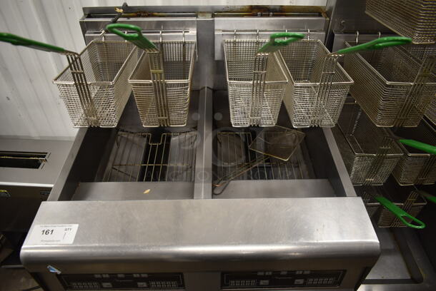 2014 Frymaster FMPH355SC Stainless Steel Commercial Floor Style 3 Bay Deep Fat Fryer w/ Fry Basket Hanging Station and 14 Metal Fry Baskets on Commercial Casters. 80,000 BTU. Unit Was Working When Removed. - Image 5 of 12