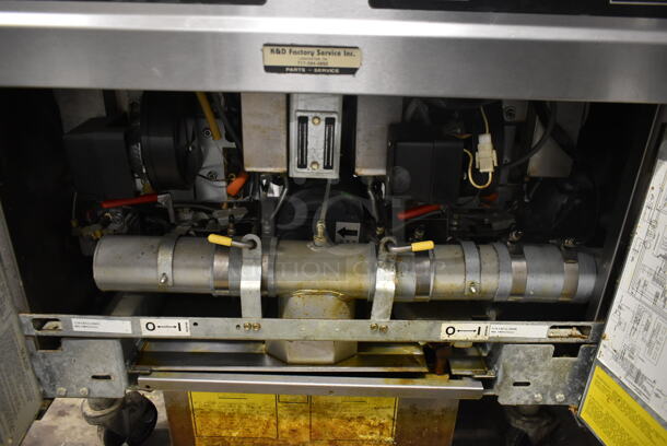 2014 Frymaster FMPH355SC Stainless Steel Commercial Floor Style 3 Bay Deep Fat Fryer w/ Fry Basket Hanging Station and 14 Metal Fry Baskets on Commercial Casters. 80,000 BTU. Unit Was Working When Removed. - Image 8 of 12